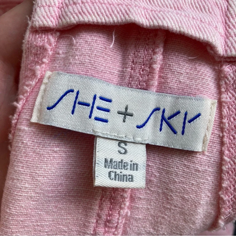 Vici She + Sky Pretty in Pink Denim Overalls, NWOT Sz S - Picture 15 of 16